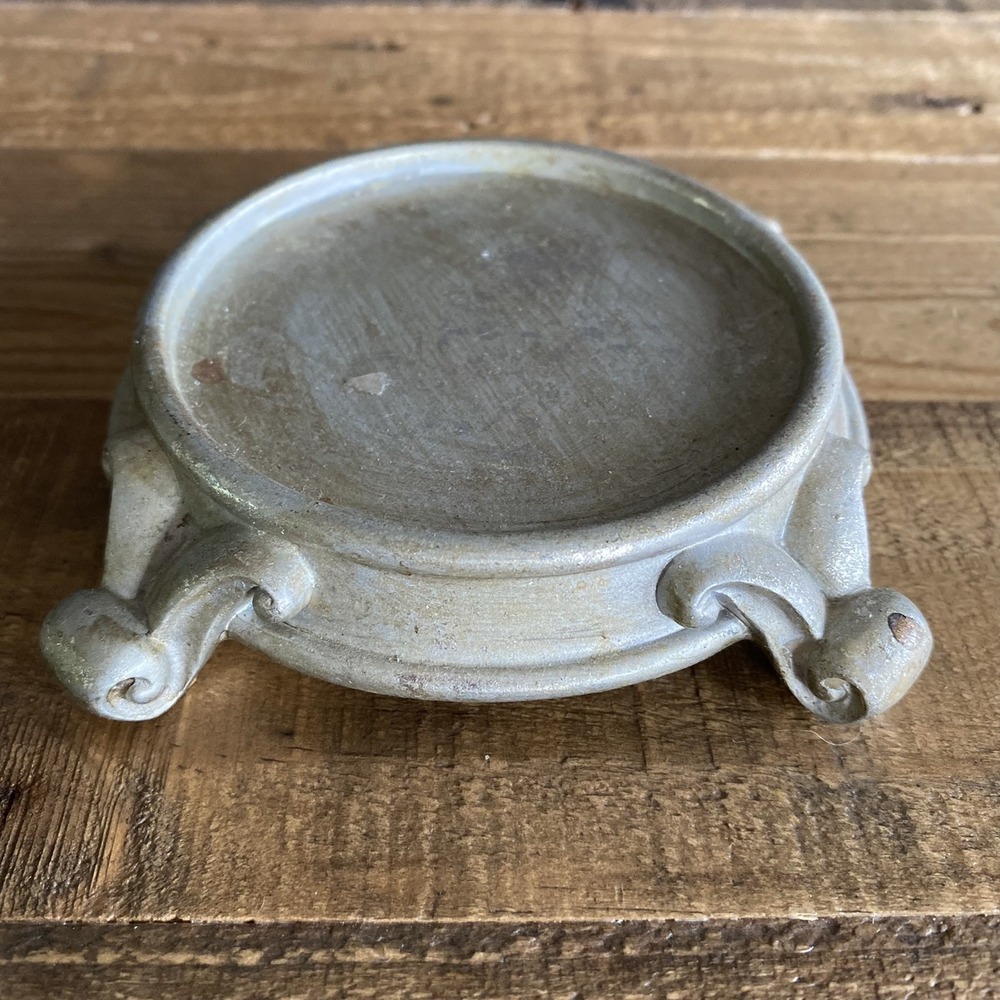 3" Silver Clawfoot Candle Holder Boho Pillar Candle Stand